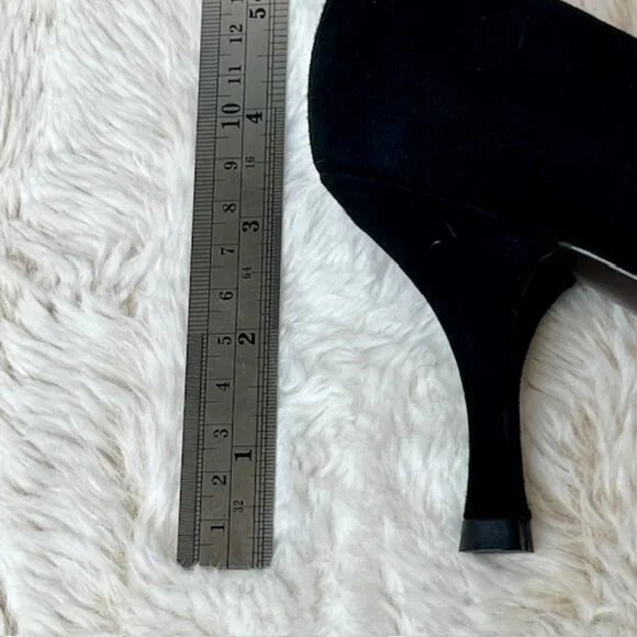 Stuart Weitzman Black Suede Pom-Pom Pumps Size 5M - Picture 10 of 10
